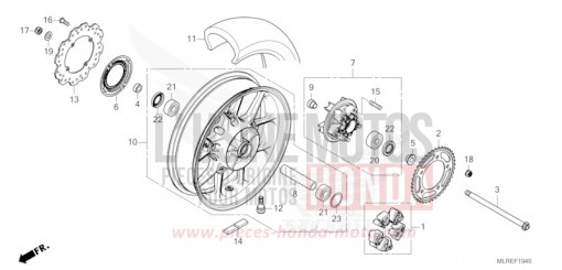 ROUE ARRIERE CB500FAR de 2024